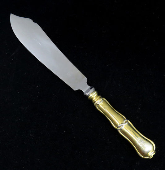 Neat c1855 Russian Gilt Silver Cake or Ice Cream Server K.F. Malcz Warsaw