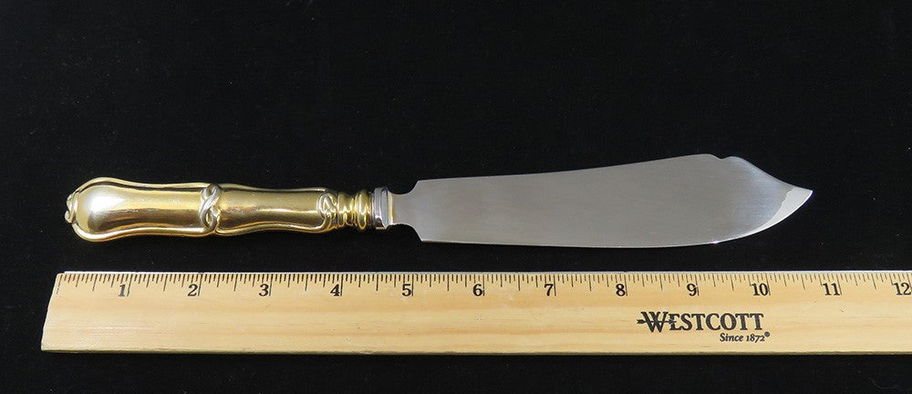 Neat c1855 Russian Gilt Silver Cake or Ice Cream Server K.F. Malcz Warsaw