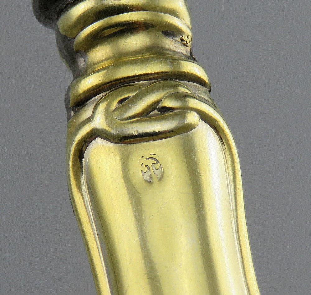 Neat c1855 Russian Gilt Silver Cake or Ice Cream Server K.F. Malcz Warsaw