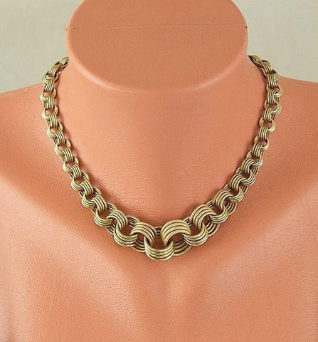 Fabulous Quality Italian 14K Yellow Gold Graduated Link Necklace