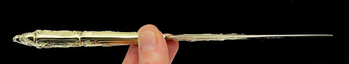 Fabulous English Sterling Silver Gilded Knife Greco-Roman Pattern 1873