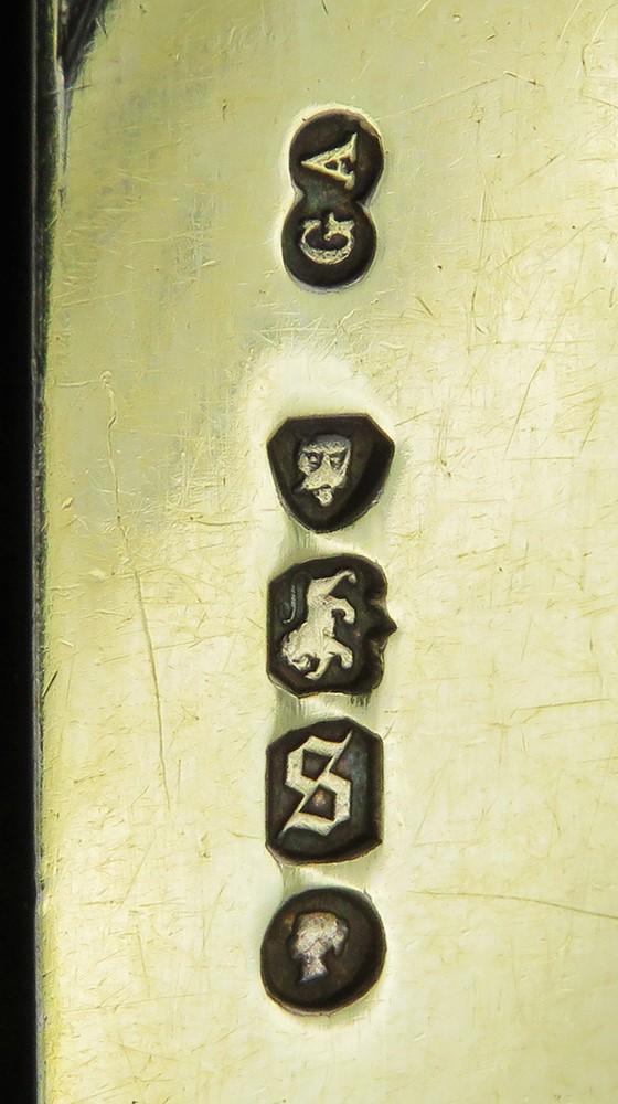 Fabulous English Sterling Silver Gilded Knife Greco-Roman Pattern 1873