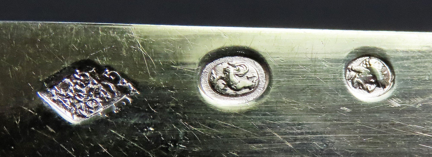 Fine set 18 French 950 Gilt Silver & Gold Mother-of-pearl Fruit/Dessert Knives