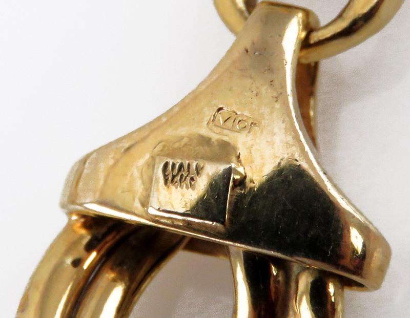 High End Italian 14K Yellow Gold Graduated Double Chain Link Necklace