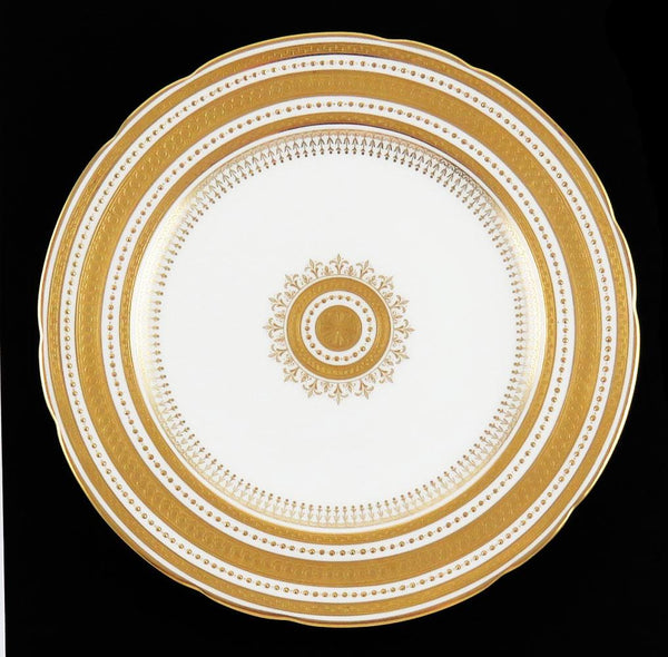 12 Antique c1900 English Porcelain Mintons Gilded Luncheon Plates 9 1/2"