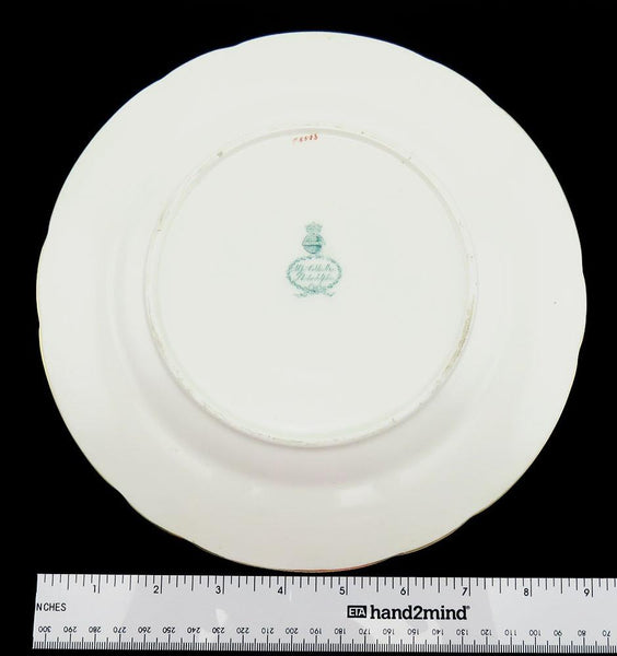 12 Antique c1900 English Porcelain Mintons Gilded Luncheon Plates 9 1/2"