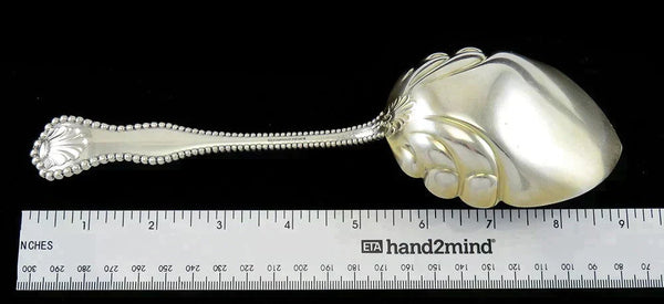 Antique c1900 Sterling Silver Dominick & Haff Charles II Gilt Bowl Serving Spoon