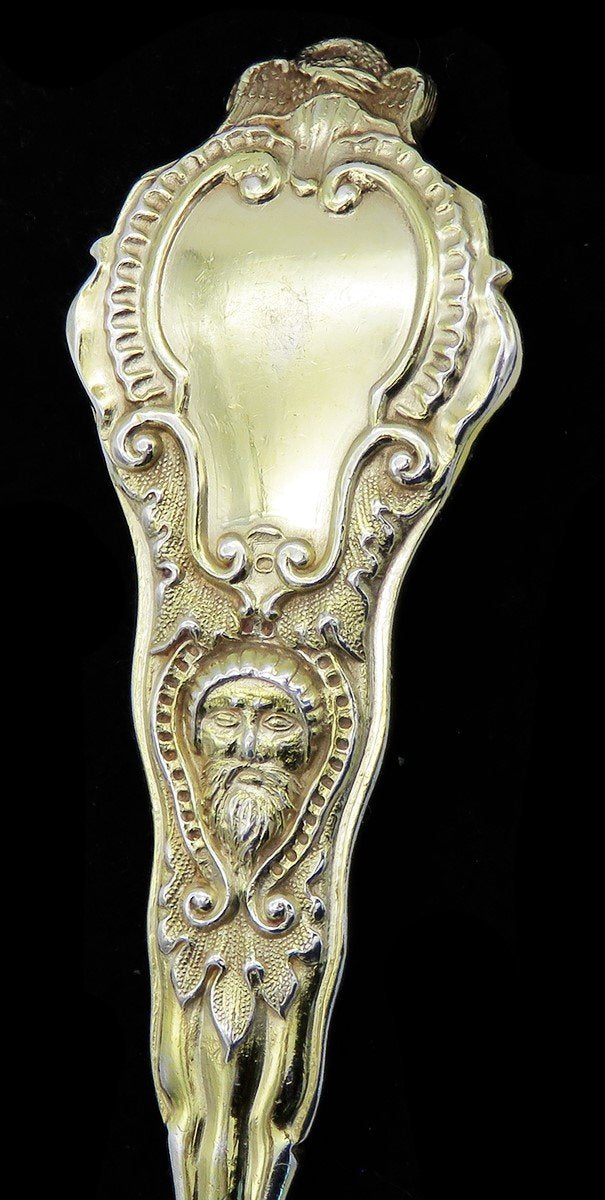 Stunning English Sterling Silver Gilded Spoon Greco-Roman Figures 1873