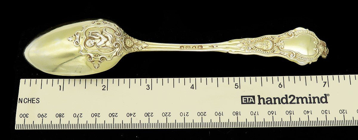 Stunning English Sterling Silver Gilded Spoon Greco-Roman Figures 1873