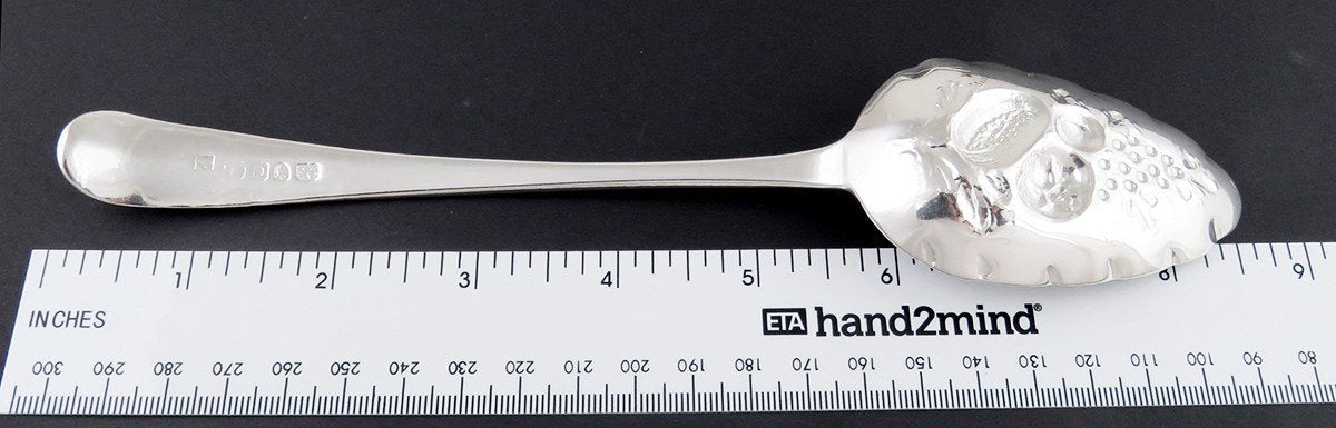Antique 1798 English Sterling Silver Peter & Ann Bateman Fruit Serving Spoon