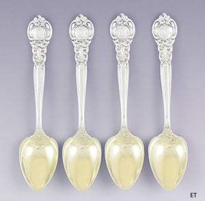4 Gorham Gold Sterling Silver Royal Oak 1902 Dessert Fruit Spoons 5 1/2"
