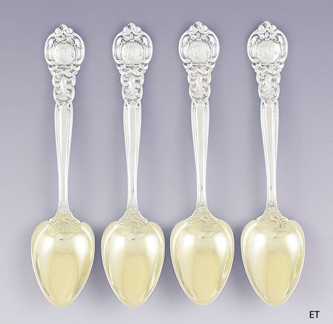 4 Gorham Gold Sterling Silver Royal Oak 1902 Dessert Fruit Spoons 5 1/2"