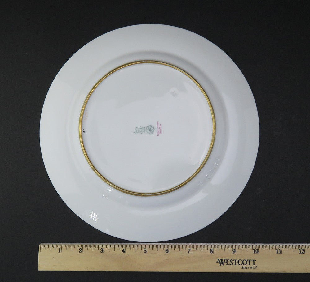 Impressive set 12 Antique Royal Doulton Tiffany Gilt Rim Dinner Plates 10 1/2"