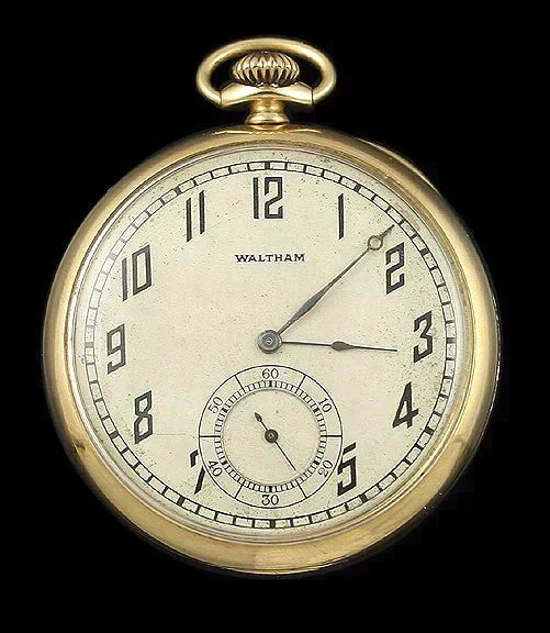 Fine Quality Waltham 14k Yellow Gold 17 Jewel Pocket Watch C1915