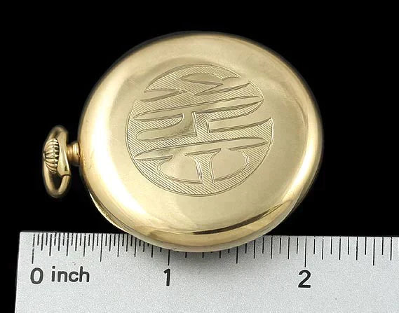 Fine Quality Waltham 14k Yellow Gold 17 Jewel Pocket Watch C1915