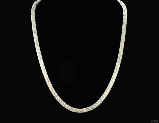 Gorgeous Modern Sterling Silver Snakelike Woven Chain Made by Milor, Italy