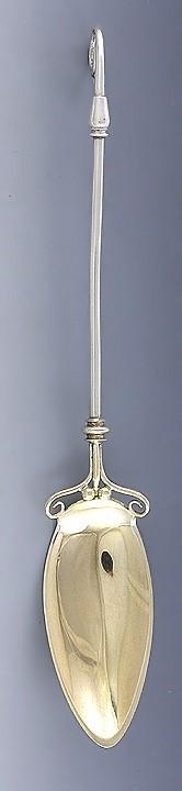 12 Antique Aesthetic Movement Leaf Gold Wash Sterling Silvers Gorham Spoons