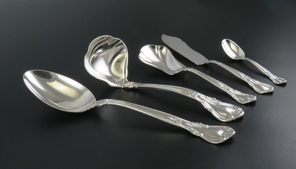 Fine Gorham Sterling Silver 70pc Chantilly Flatware Set Serves 8