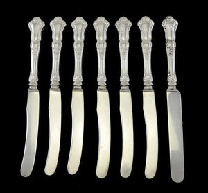 6 Antique Sterling Silver Gorham Baronial 1898 Orange/Citrus Knives 7 3/8"