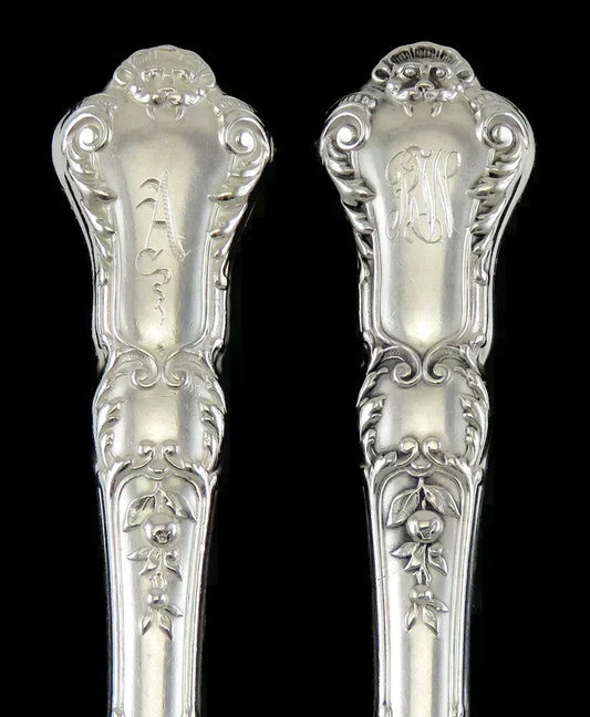 6 Antique Sterling Silver Gorham Baronial 1898 Orange/Citrus Knives 7 3/8"