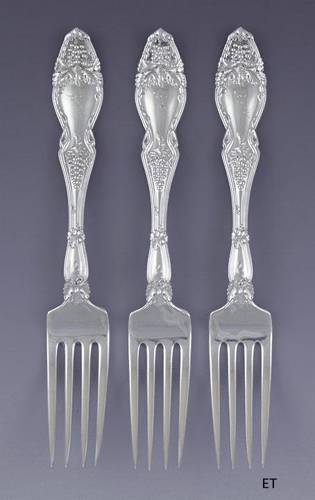 3 Fine International Cloeta c1905 Sterling Silver Dinner Forks