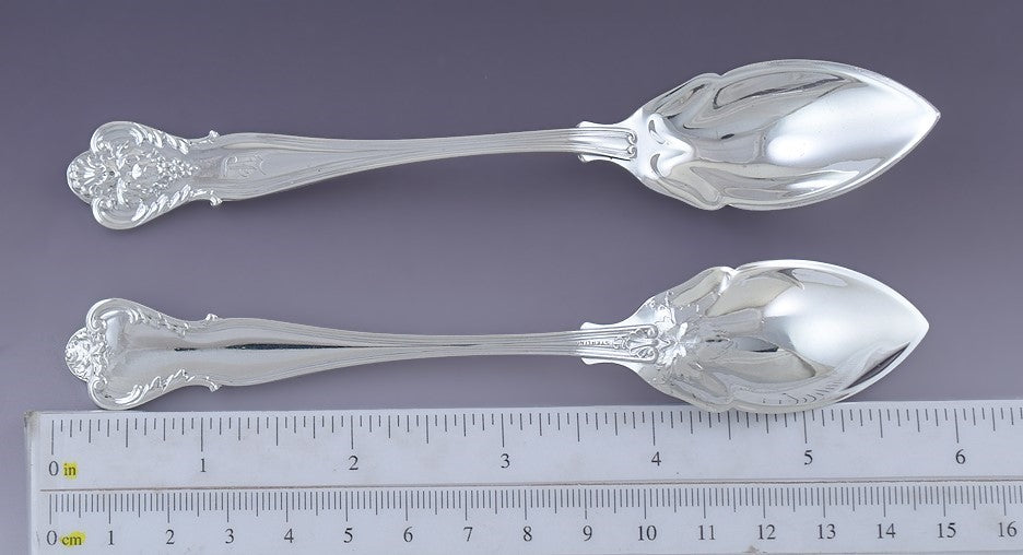 Rare set 10 Durgin Sterling Silver New Vintage Citrus Grapefruit Spoons D mono