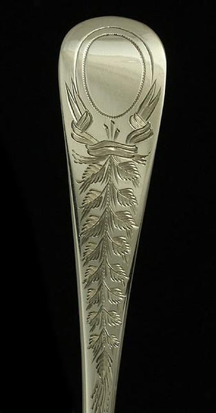Antique 1802 English Gold Wash Sterling Silver Hand Chased Fruit Serving Spoons