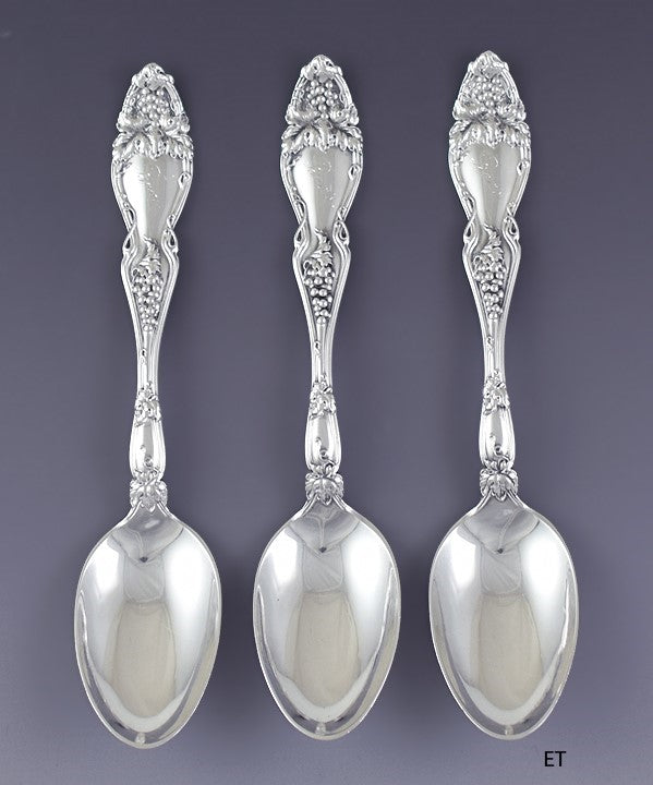3 International Cloeta 1905 Sterling Silver Place or Dessert Spoons