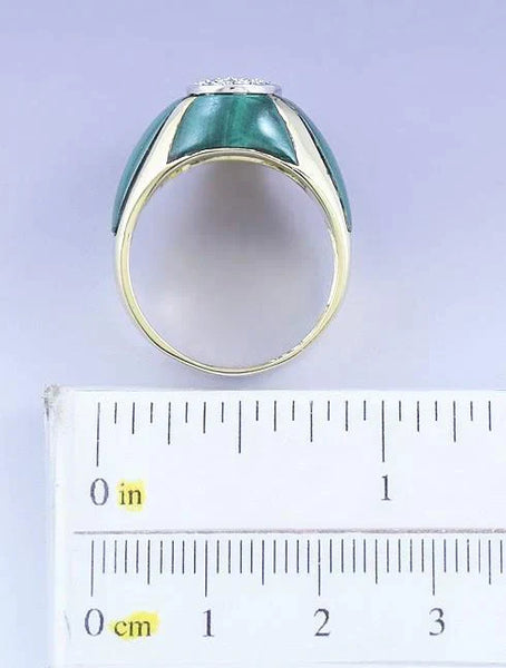 Stunning 18k Gold Diamond & Malachite Ring