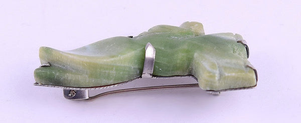 Endearing Vintage Sterling Silver and Green Stone Donkey/Burro Pin from Mexico