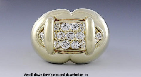 Huge 14k Gold & ~1.40-1.76ct Diamond Designer Ring by Jose Hess