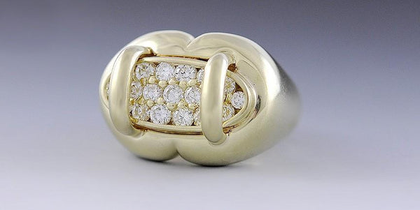 Huge 14k Gold & ~1.40-1.76ct Diamond Designer Ring by Jose Hess