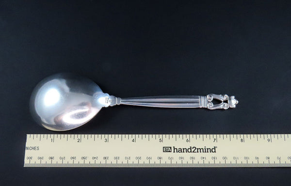 Great Georg Jensen Denmark Acorn Sterling Silver Serving Spoon No Mono 8"