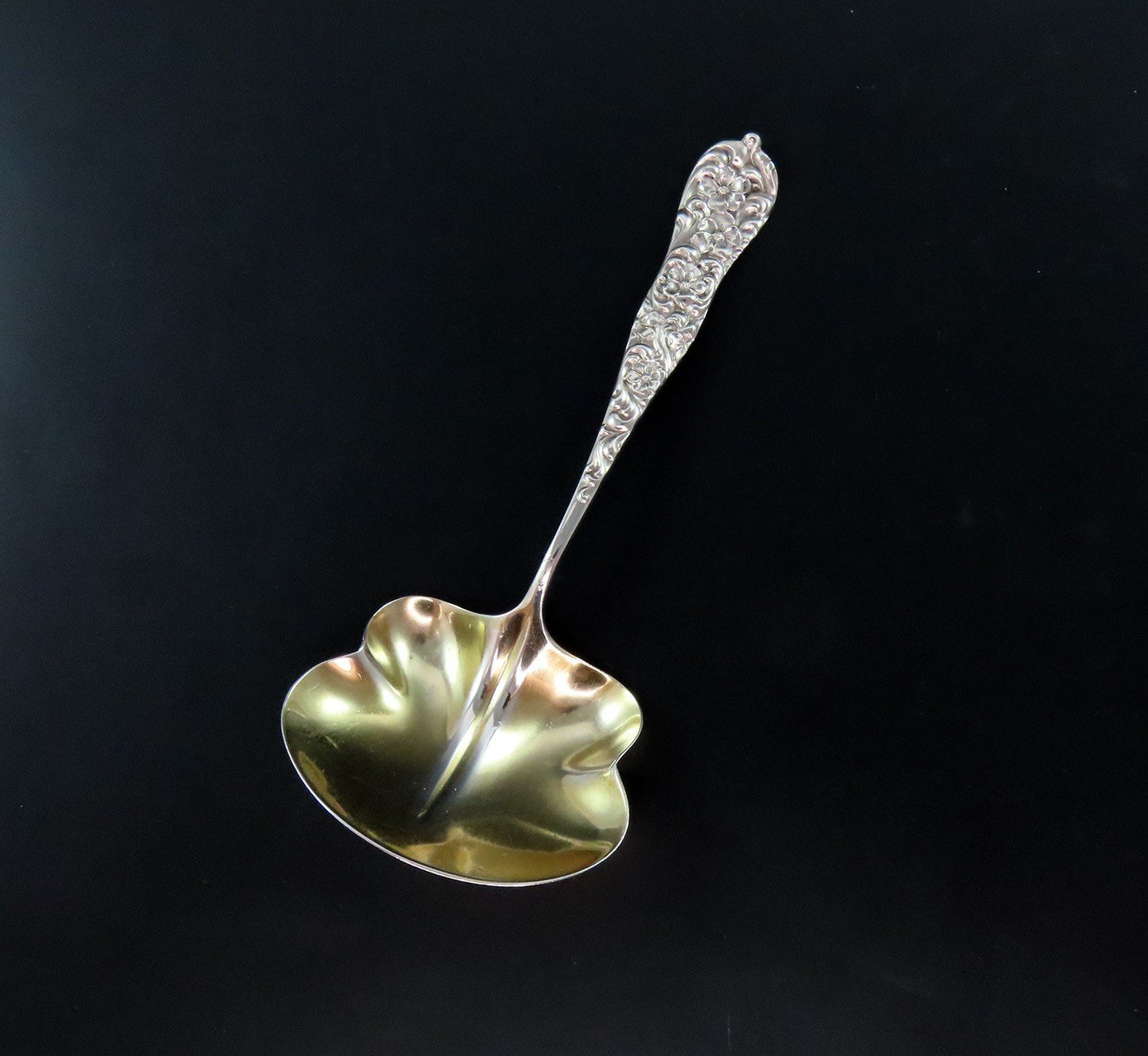 Elegant Dominick Haff Rococo Sterling Silver Bon Bon Nut Spoon 4 1/4 Inches