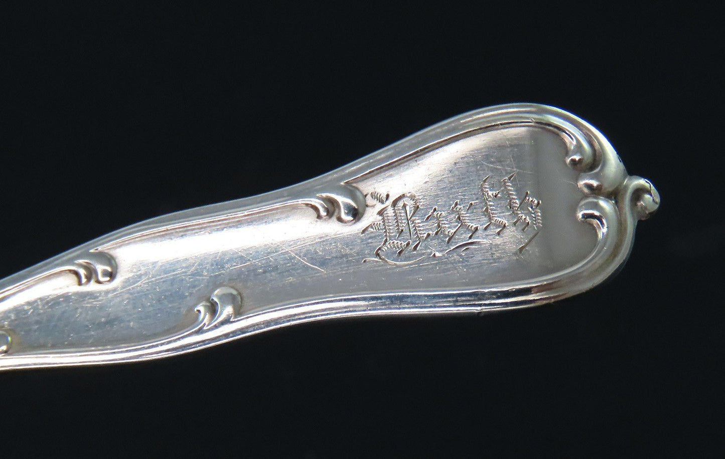 Elegant Dominick Haff Rococo Sterling Silver Bon Bon Nut Spoon 4 1/4 Inches