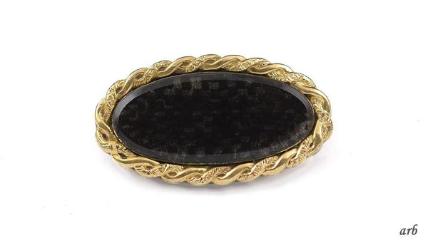 Amazing 1840s-1860s American Victorian 10k Yellow Gold Mourning Pin
