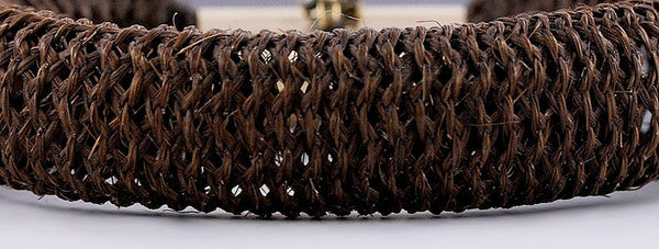 C1840s-1850s Victorian Memorial Hair Weave & 10k Gold Bracelet