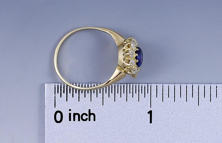 Stunning c1900 14k Yellow Gold Sapphire and Diamond Ring Size 5.5