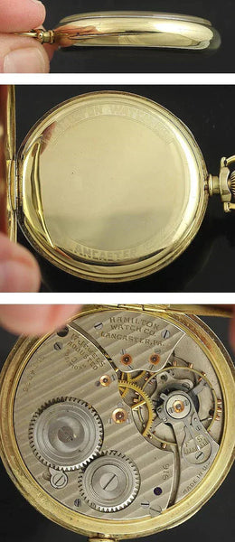 1920s Hamilton 916 Art Deco 14k Gold 17 Jewel Pocket Watch