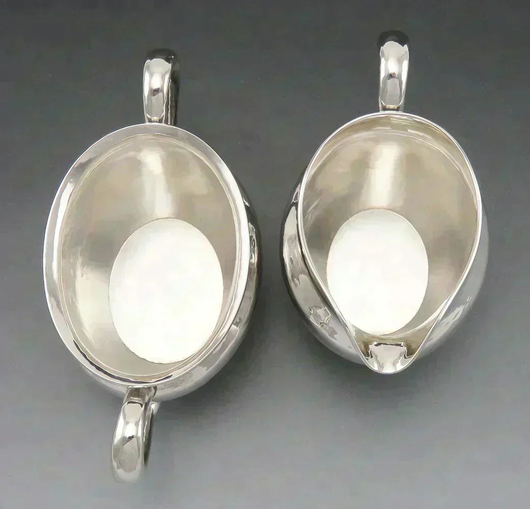 Vintage Arts & Crafts Hand Hammered Sterling Silver Lebolt Sugar Creamer Tray