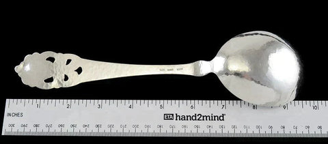 Vintage 1920 Hand Hammered Norwegian 830S Silver Serving Spoon 9 3/4"