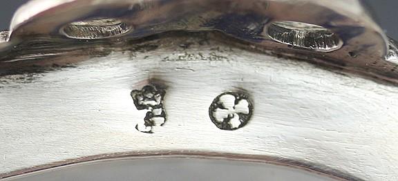 Antique 19th Century Art Nouveau German Openwork Silver Glass Liner Basket Dish