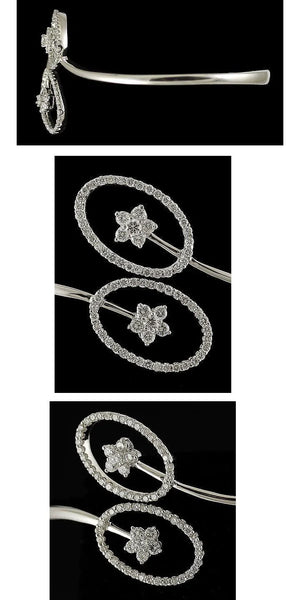 Superb 18k White Gold Brilliant Diamond Floral Bracelet