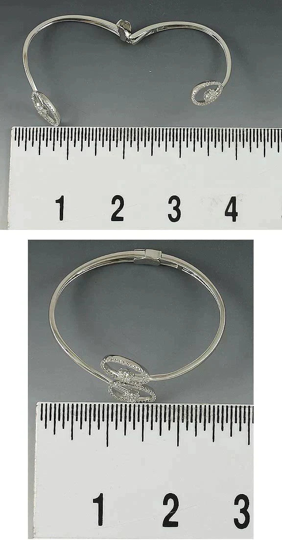 Superb 18k White Gold Brilliant Diamond Floral Bracelet