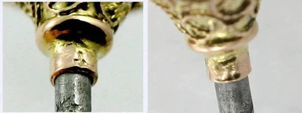 Vintage 14K Yellow Gold Etruscan Revival Gold Wire Hat Pin