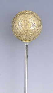 Victorian 14K Yellow Gold Hat Pin Etruscan Revival Gold Wire Designs