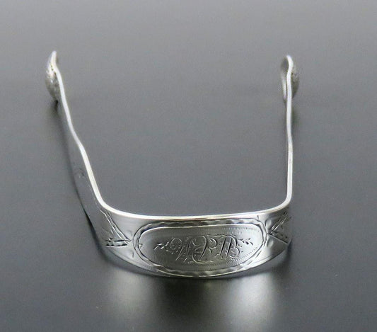 Antique 18th Century English Georgian Sterling Silver Hester Bateman Acorn Tongs