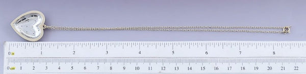 Dazzling 14k White and Yellow Gold & Diamond Heart Necklace Pendant w/ Chain