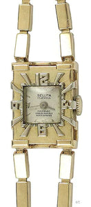 Sellita Art Deco / Art Moderne 14k Gold Ladies’ Wristwatch