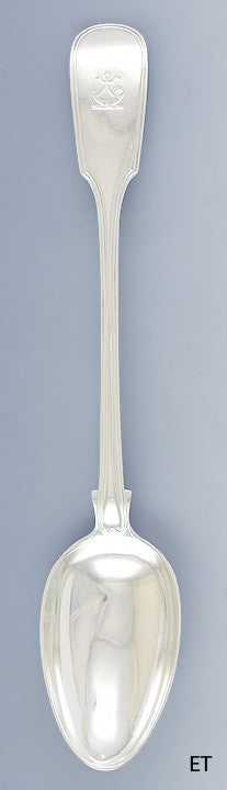 1829 Georgian English Sterling Silver Fiddle Thread Stuffing / Serving Spoon